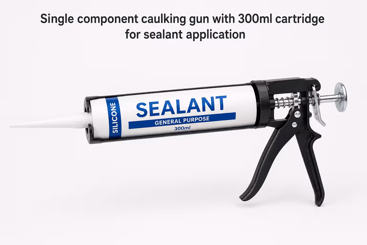 Single component caulking gun with 300ml cartridge for sealant application