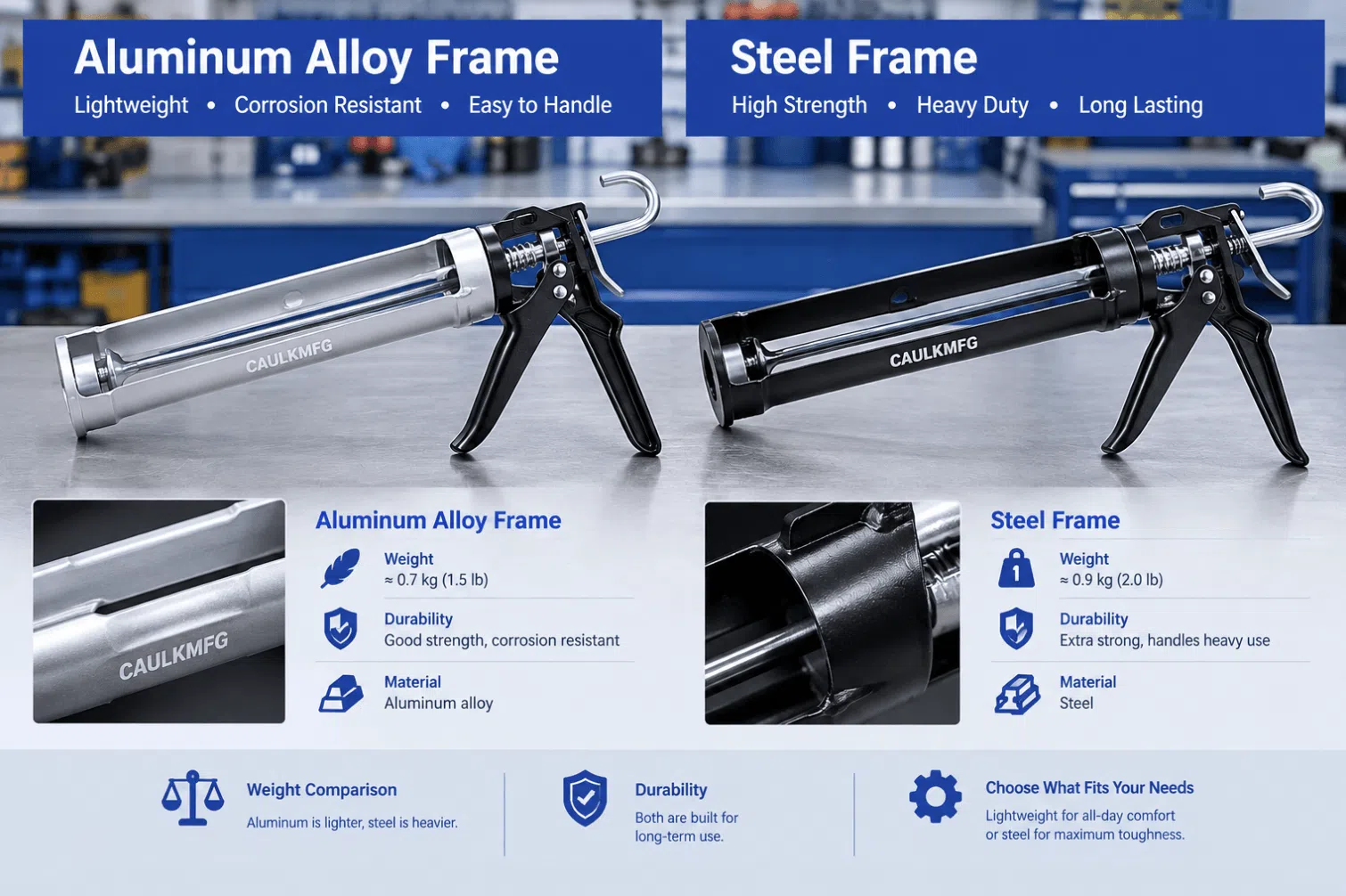 Cartridge Caulking Gun Specs: Thrust Ratio and Frame Guide