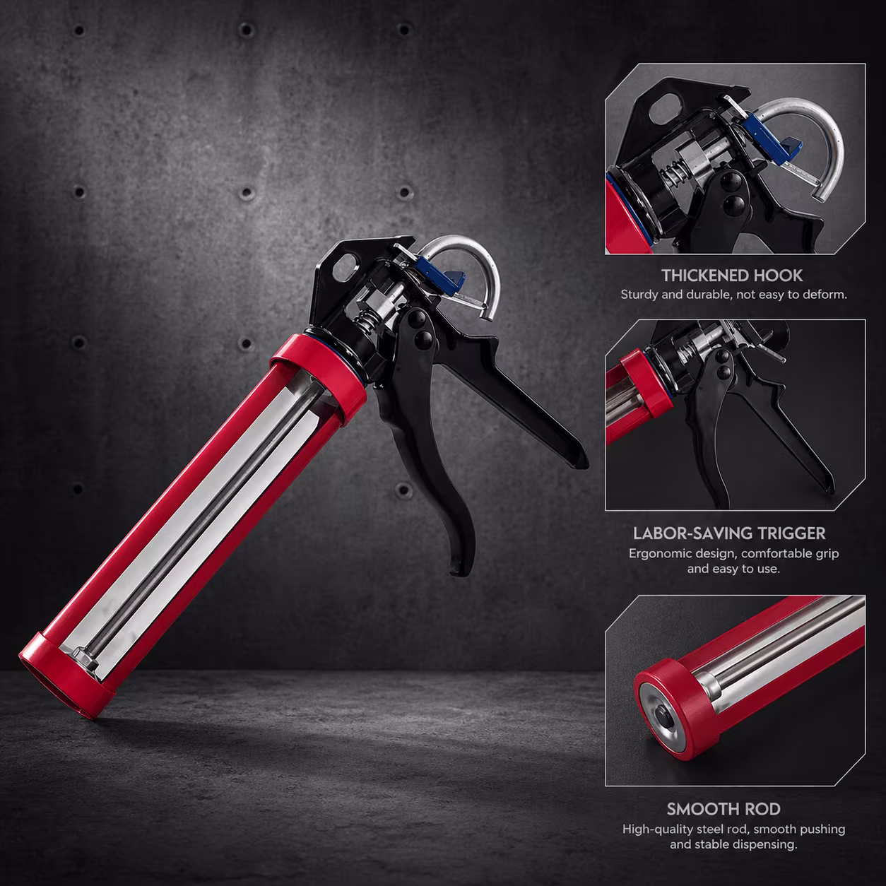Single Component Caulking Gun 310ml Red Black