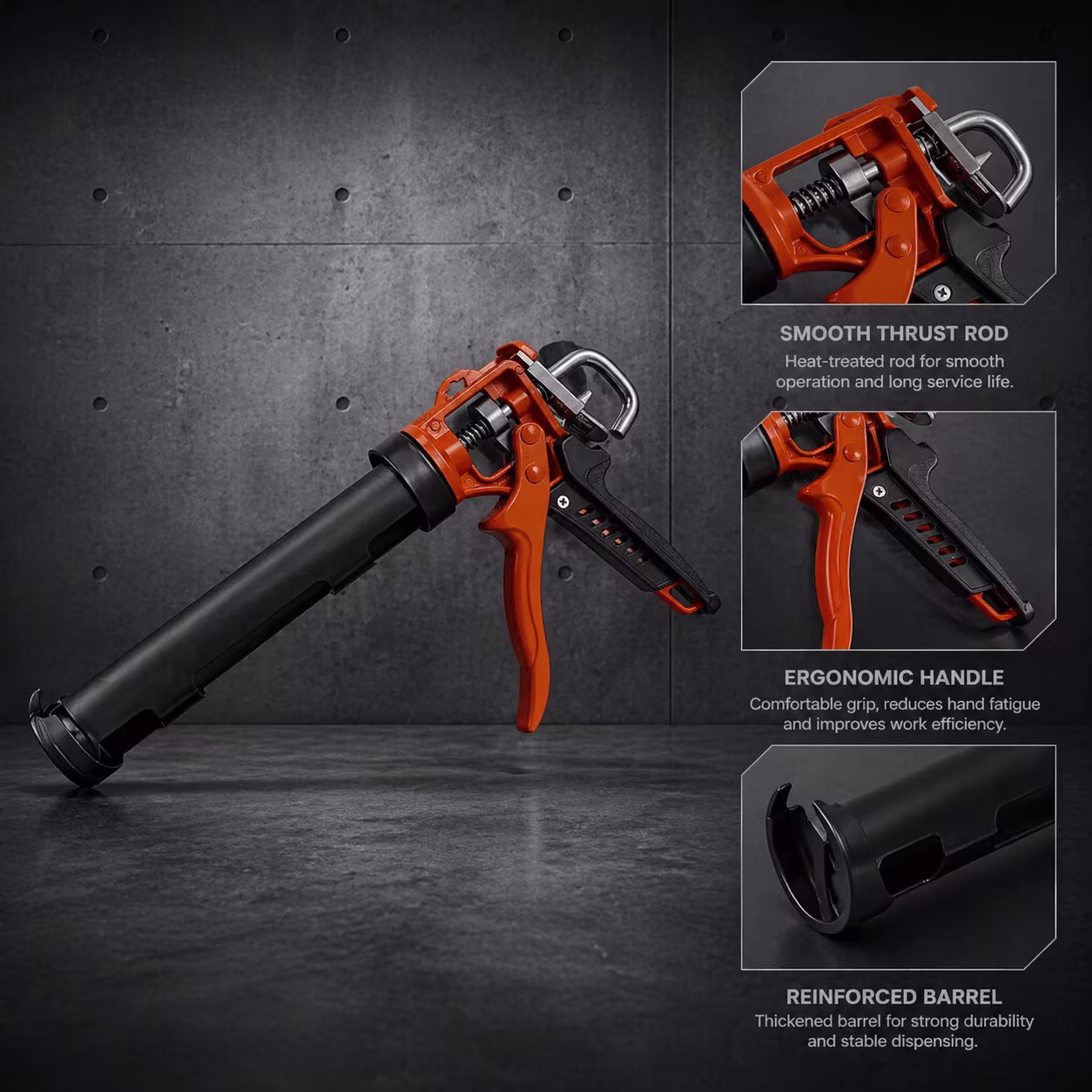 Single Component Caulking Gun 310ml Orange Black